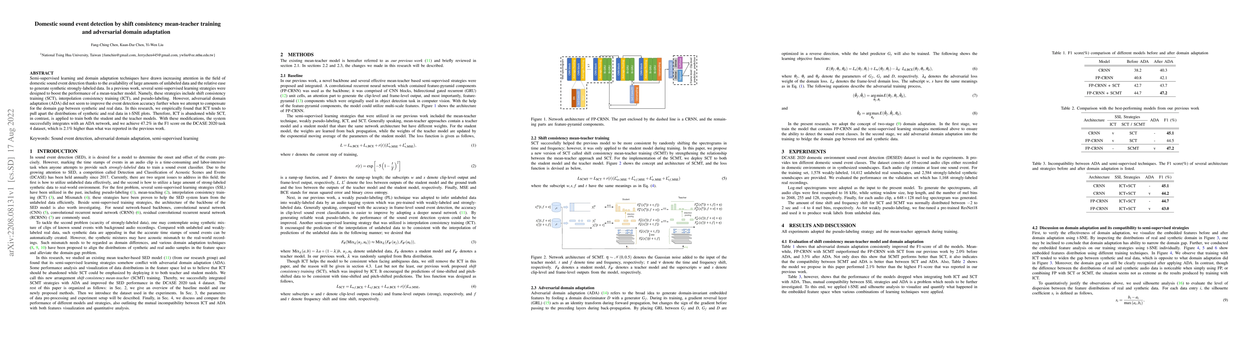 Thumbnail for Domestic sound event detection by shift consistency mean-teacher
  training and adversarial domain adaptation