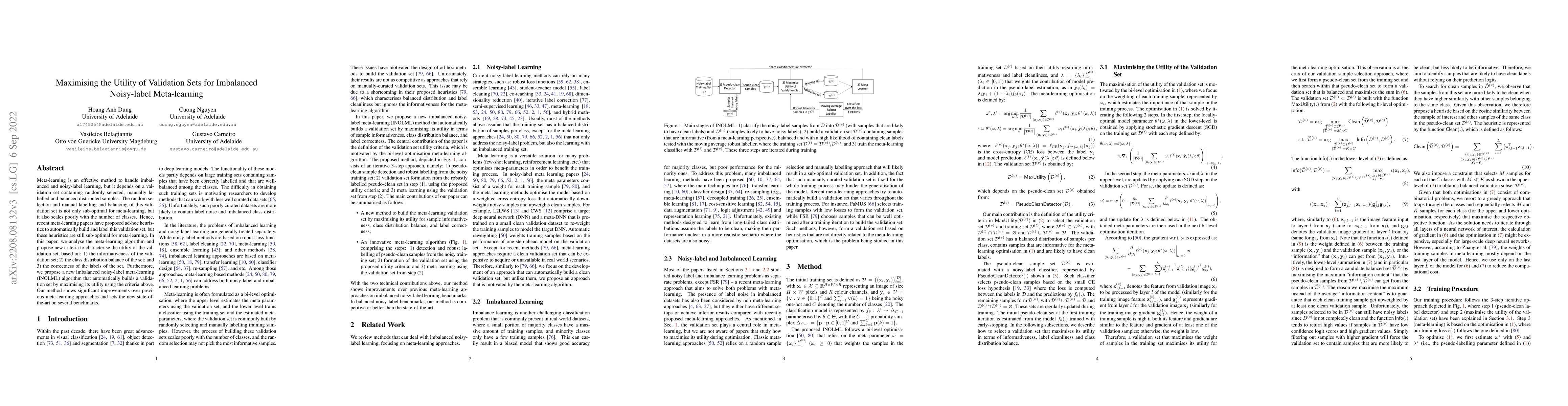 Thumbnail for Maximising the Utility of Validation Sets for Imbalanced Noisy-label
  Meta-learning