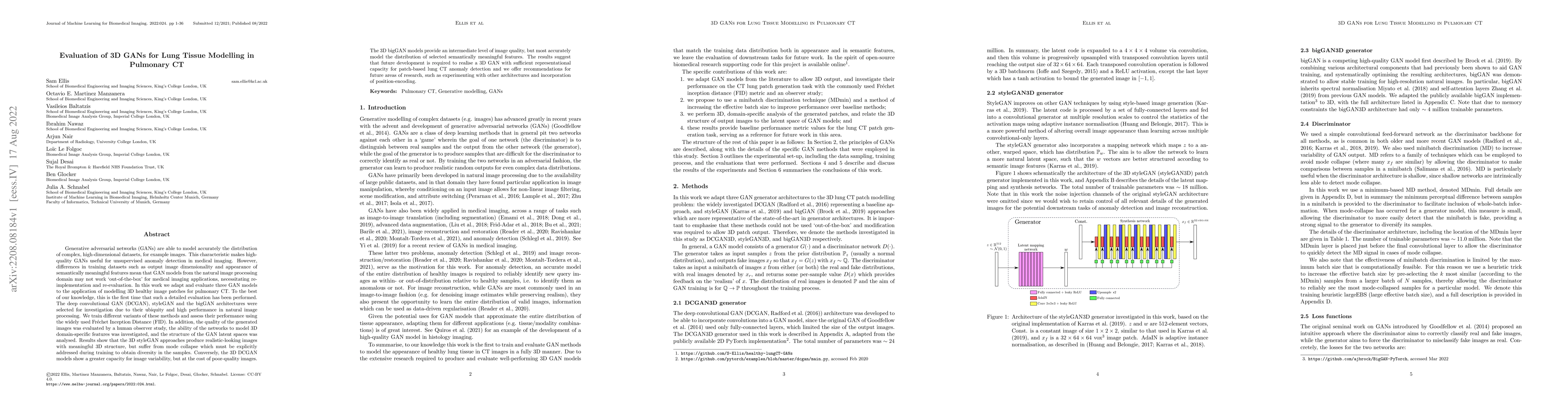 Thumbnail for Evaluation of 3D GANs for Lung Tissue Modelling in Pulmonary CT