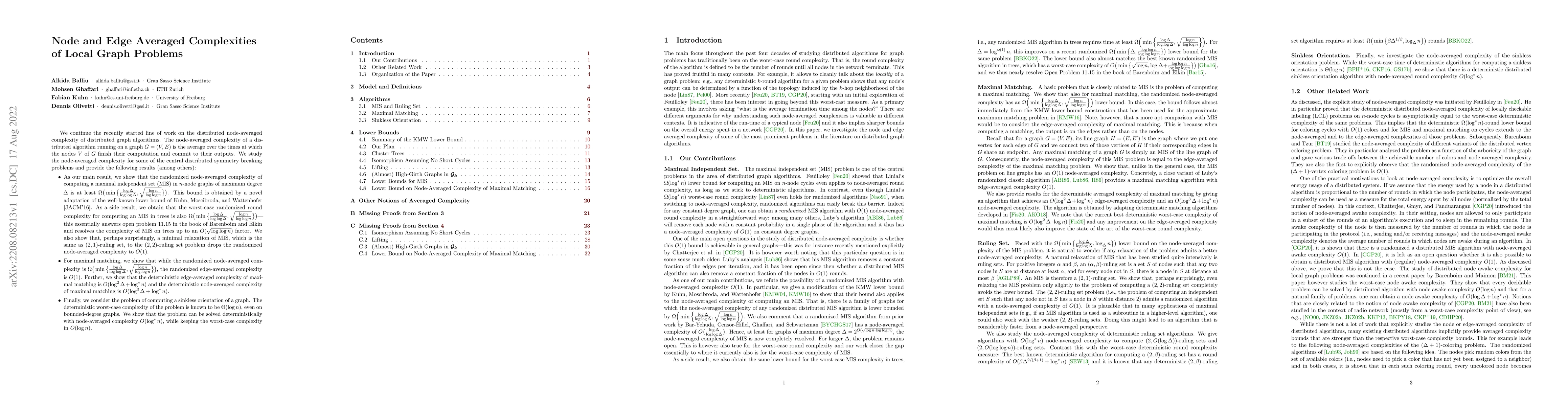 Thumbnail for Node and Edge Averaged Complexities of Local Graph Problems