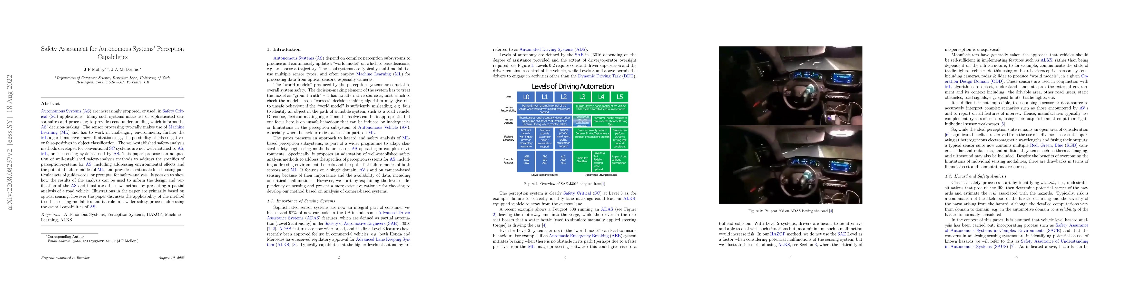 Thumbnail for Safety Assessment for Autonomous Systems' Perception Capabilities