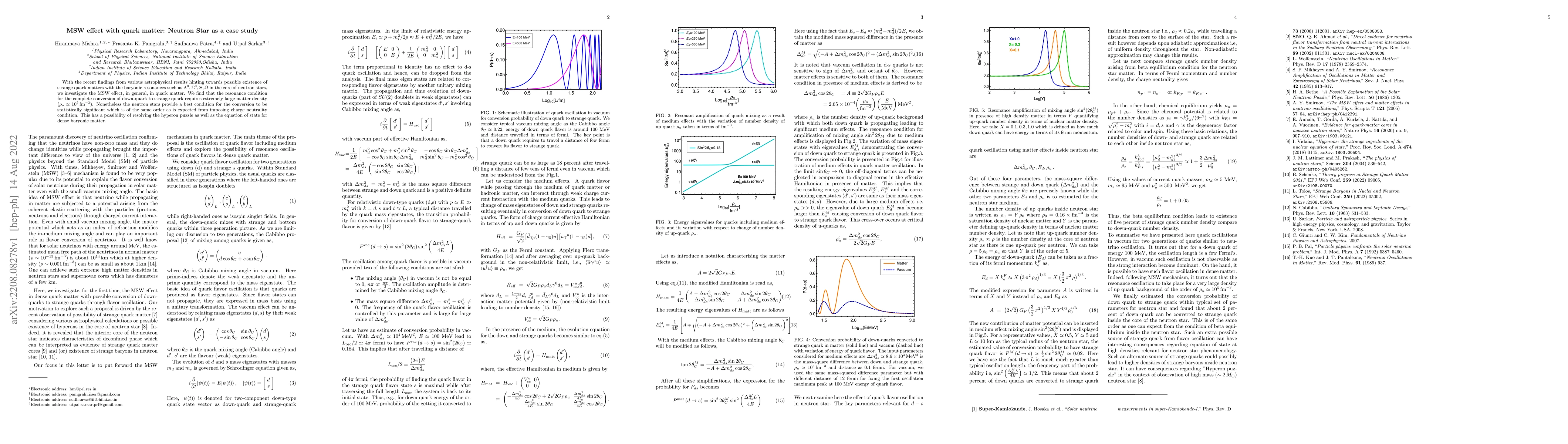 Thumbnail for MSW effect with quark matter: Neutron Star as a case study