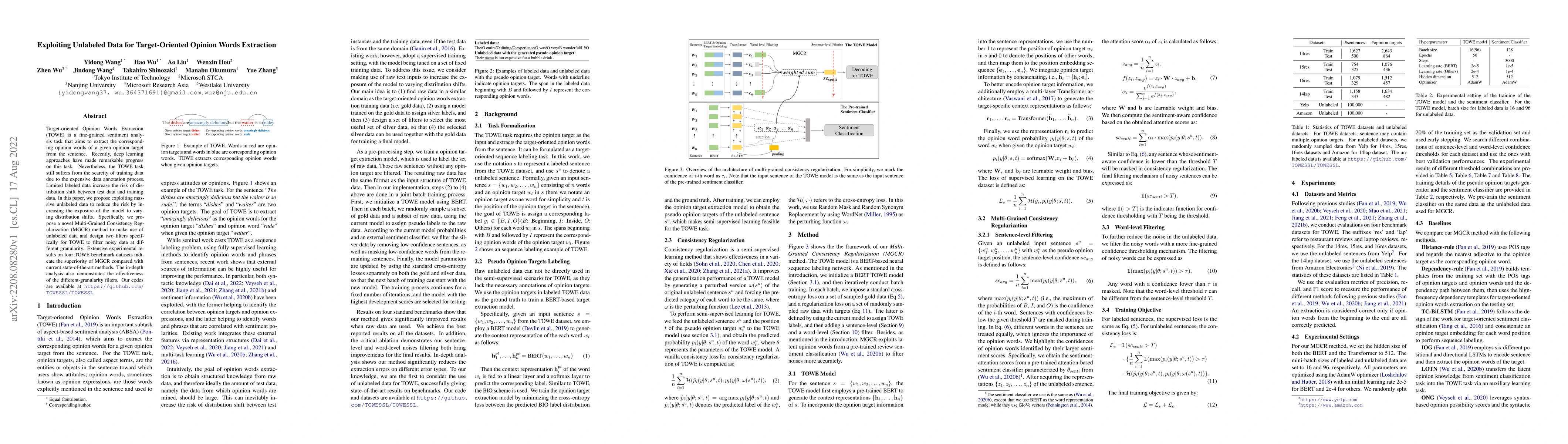 Thumbnail for Exploiting Unlabeled Data for Target-Oriented Opinion Words Extraction