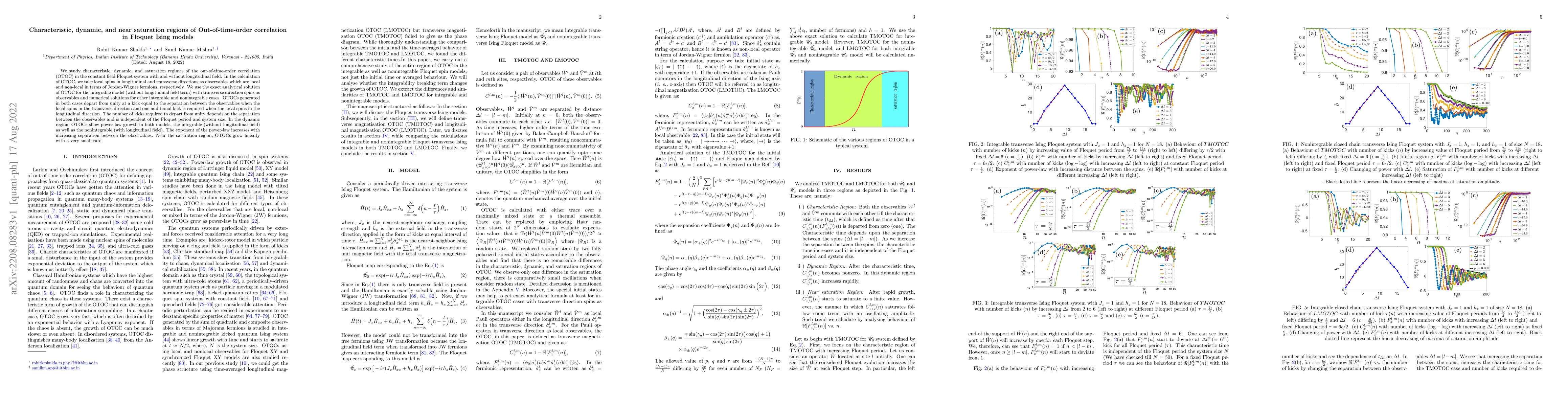 Thumbnail for Characteristic, dynamic, and near saturation regions of
  Out-of-time-order correlation in Floquet Ising models