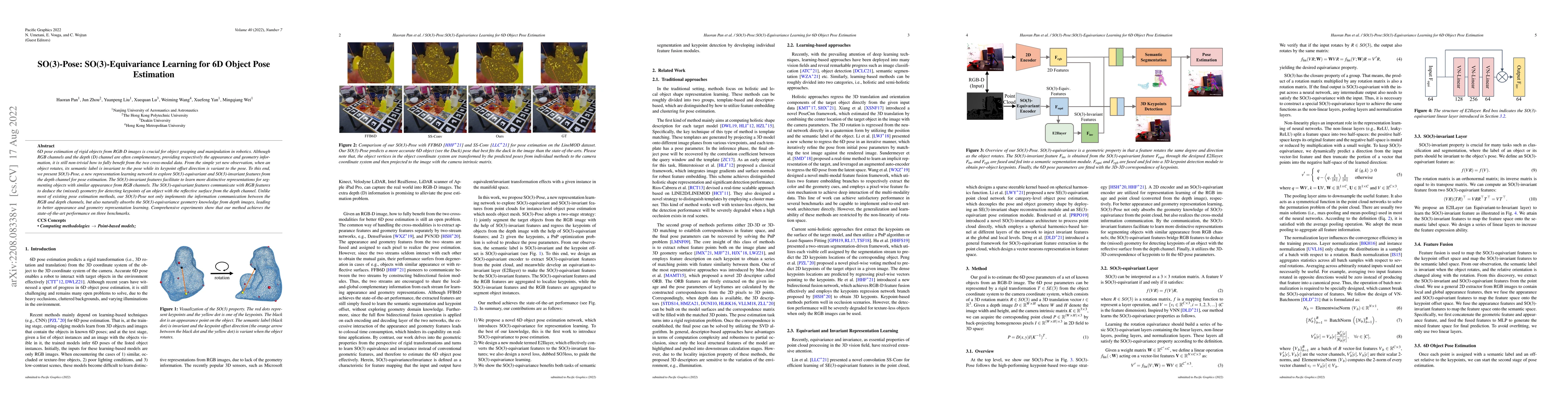 Thumbnail for SO(3)-Pose: SO(3)-Equivariance Learning for 6D Object Pose Estimation