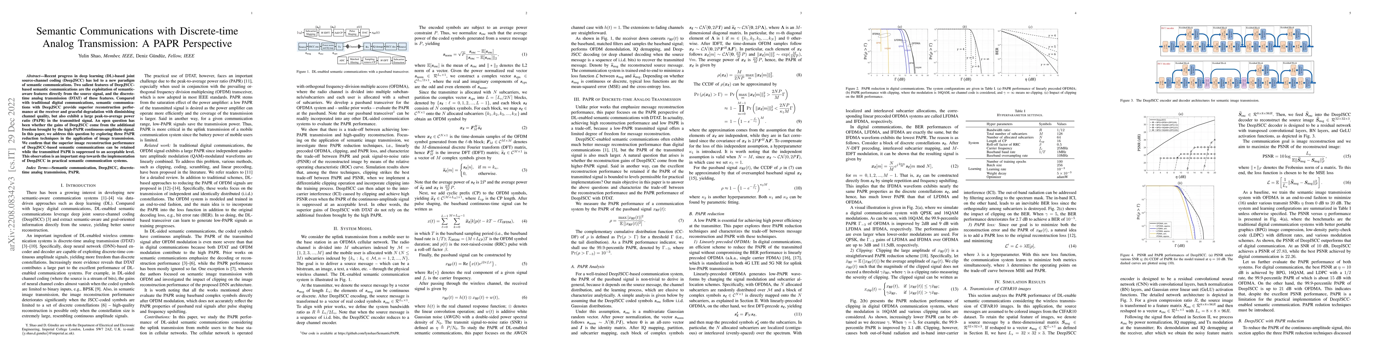 Thumbnail for Semantic Communications with Discrete-time Analog Transmission: A PAPR
  Perspective