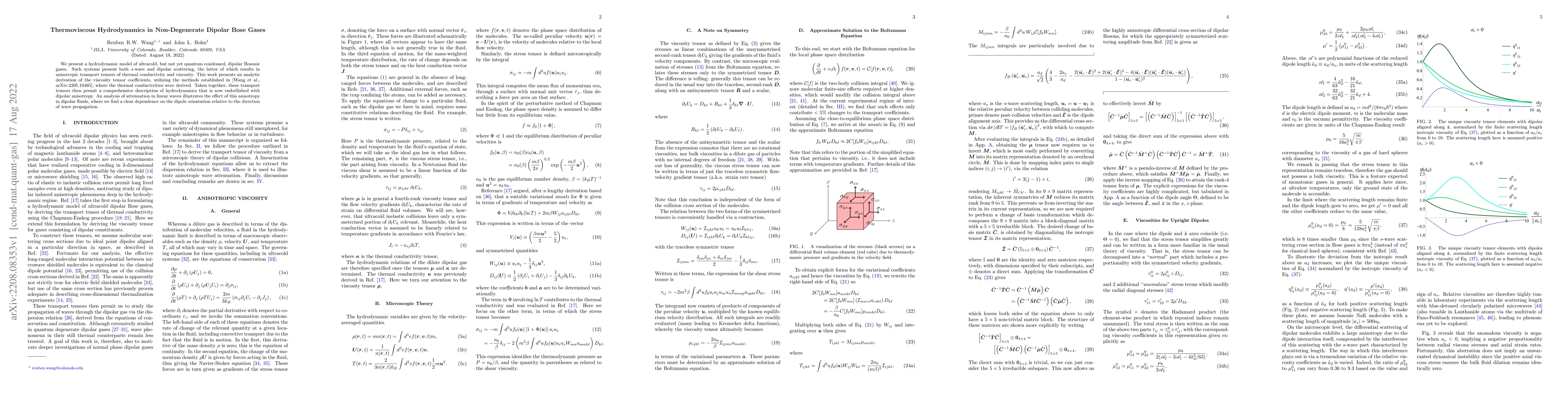 Thumbnail for Thermoviscous Hydrodynamics in Non-Degenerate Dipolar Bose Gases