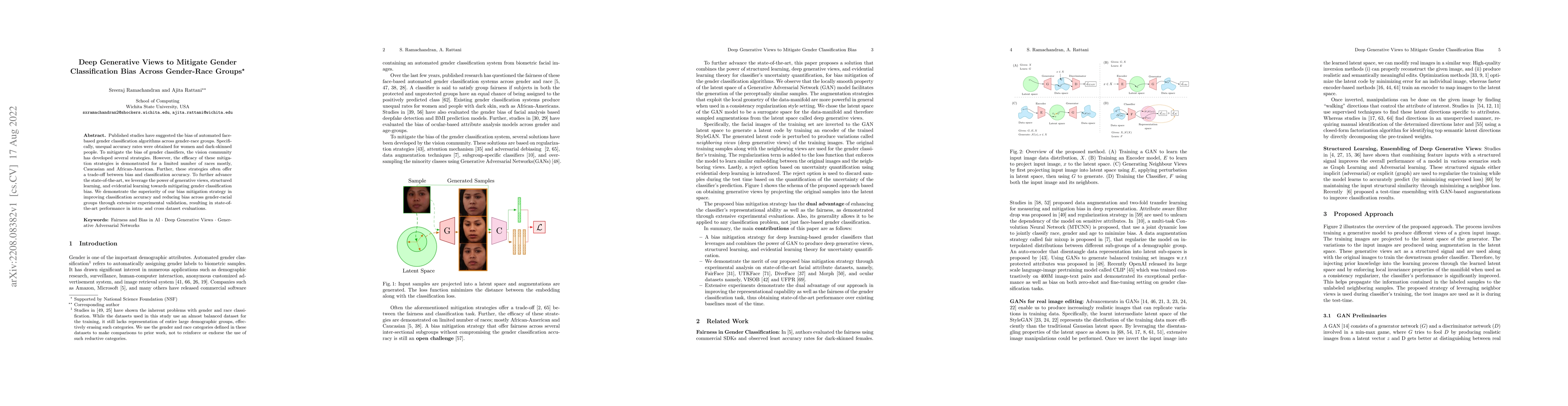 Thumbnail for Deep Generative Views to Mitigate Gender Classification Bias Across
  Gender-Race Groups