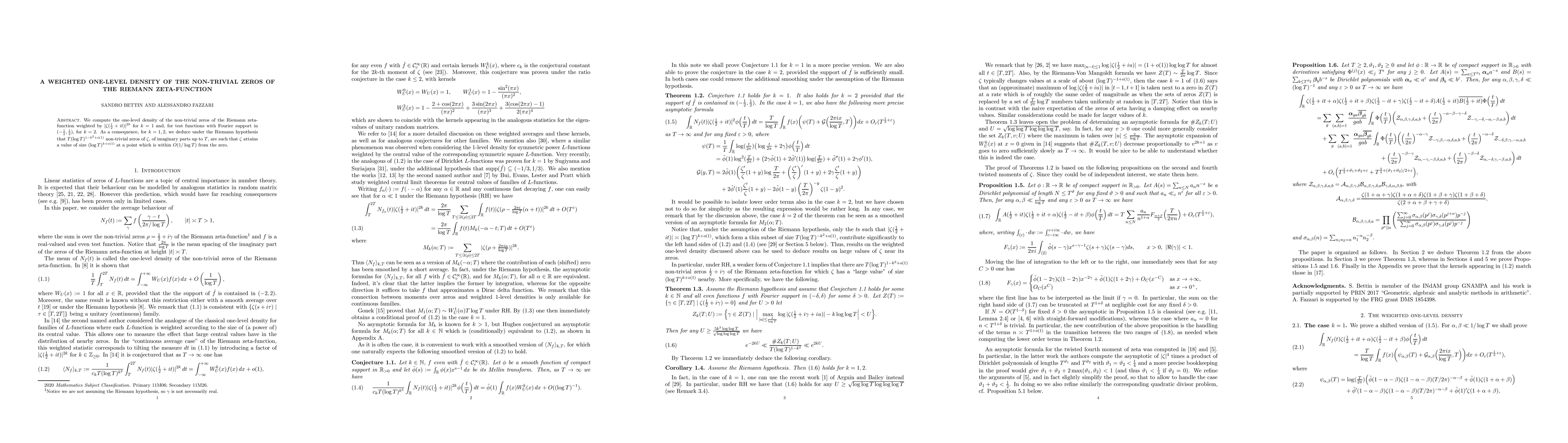 Thumbnail for A weighted one-level density of the non-trivial zeros of the Riemann
  zeta-function