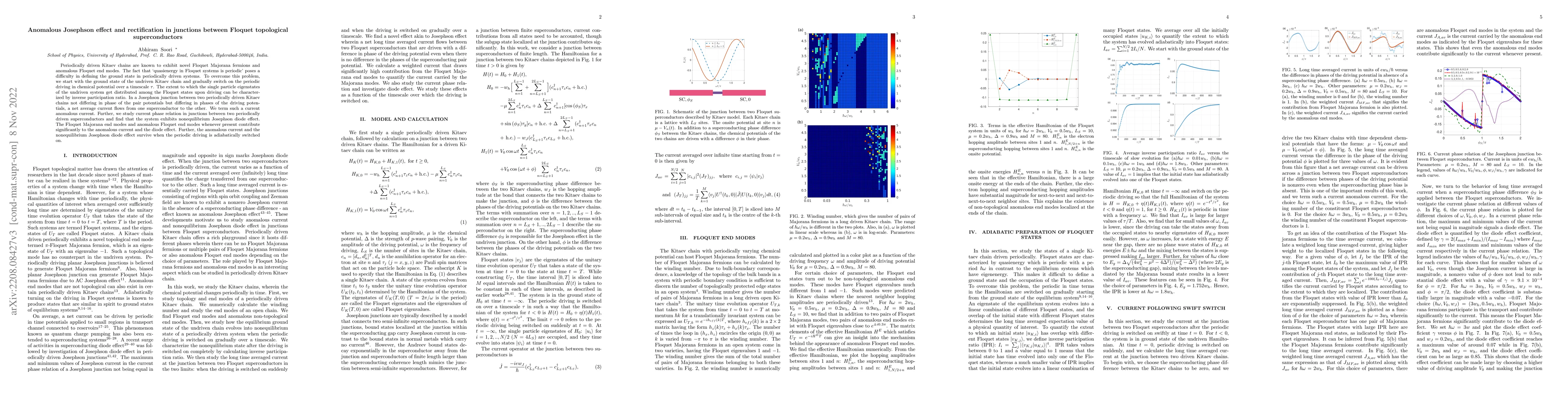 Thumbnail for Anomalous Josephson effect and rectification in junctions between
  Floquet topological superconductors