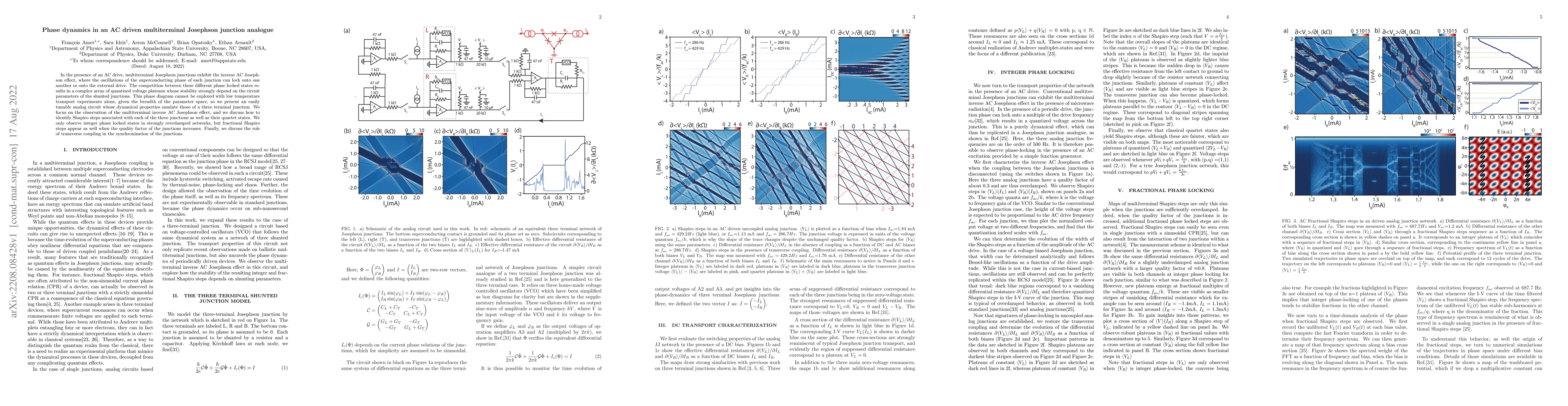 Thumbnail for Phase dynamics in an AC driven multiterminal Josephson junction analogue