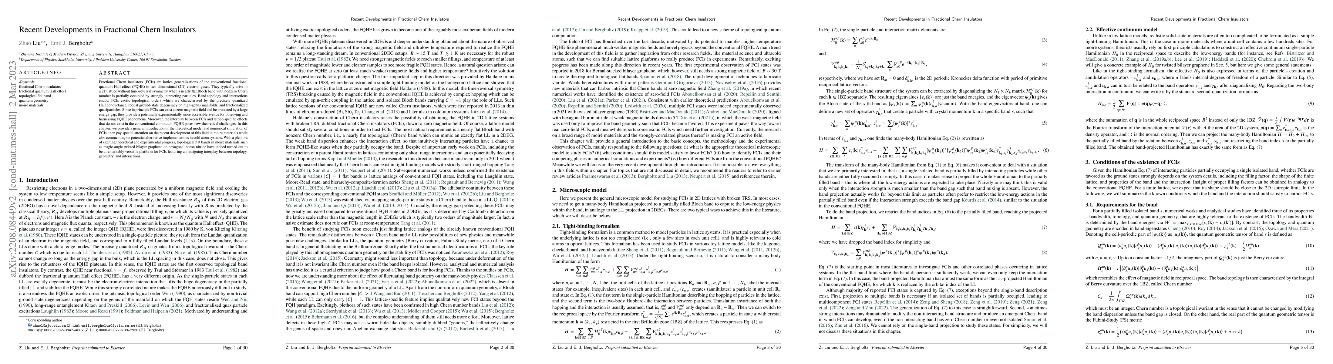 Thumbnail for Recent Developments in Fractional Chern Insulators