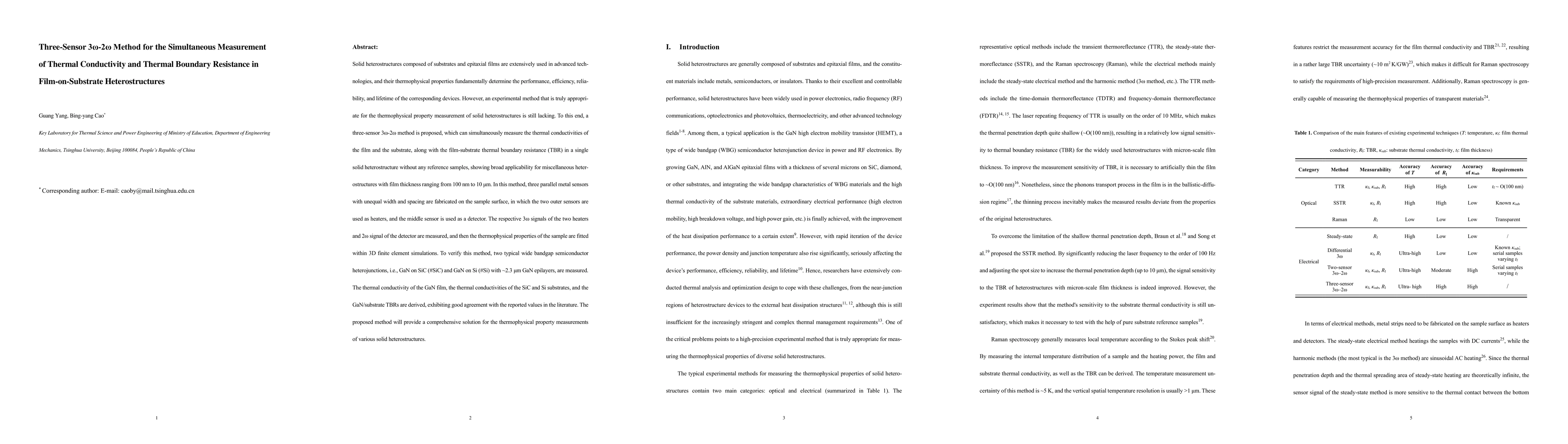 Thumbnail for Three-Sensor 3{\omega}-2{\omega} Method for the Simultaneous Measurement
  of Thermal Conductivity and Thermal Boundary Resistance in Film-on-Substrate
  Heterostructures