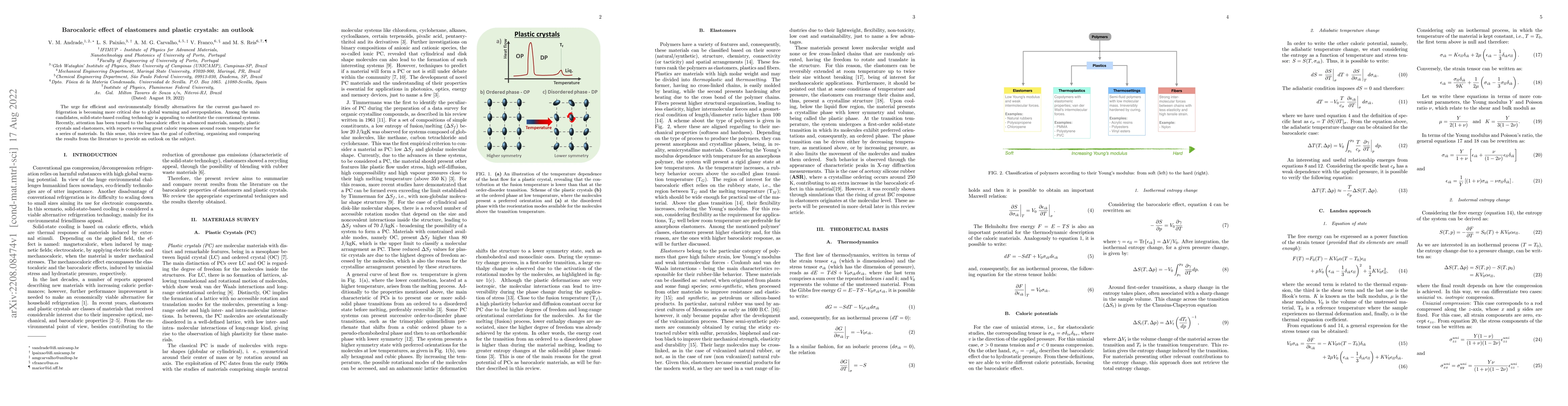 Thumbnail for Barocaloric effect of elastomers and plastic crystals: an outlook