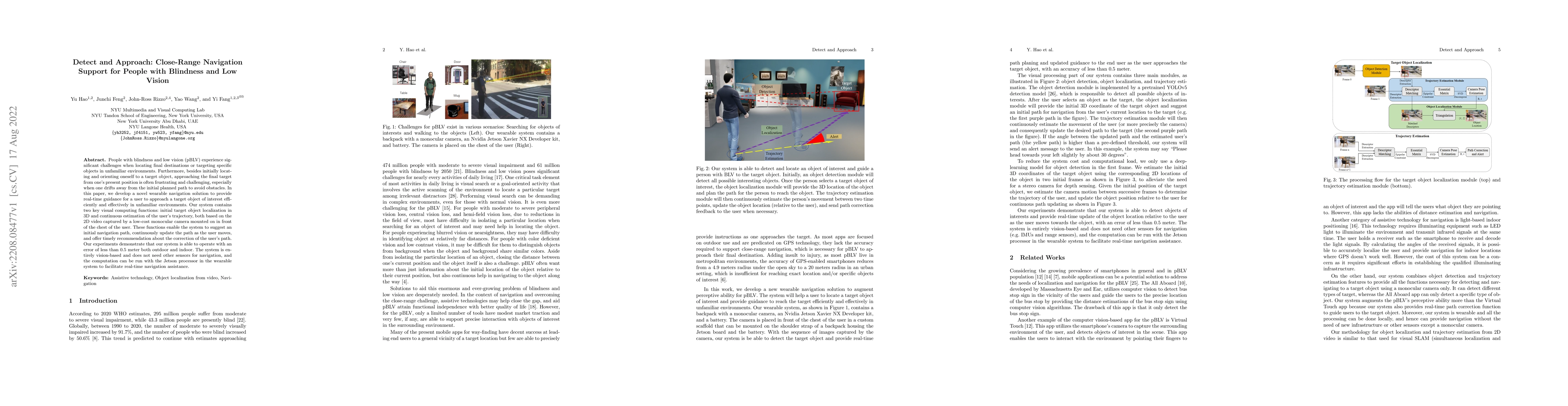 Thumbnail for Detect and Approach: Close-Range Navigation Support for People with
  Blindness and Low Vision