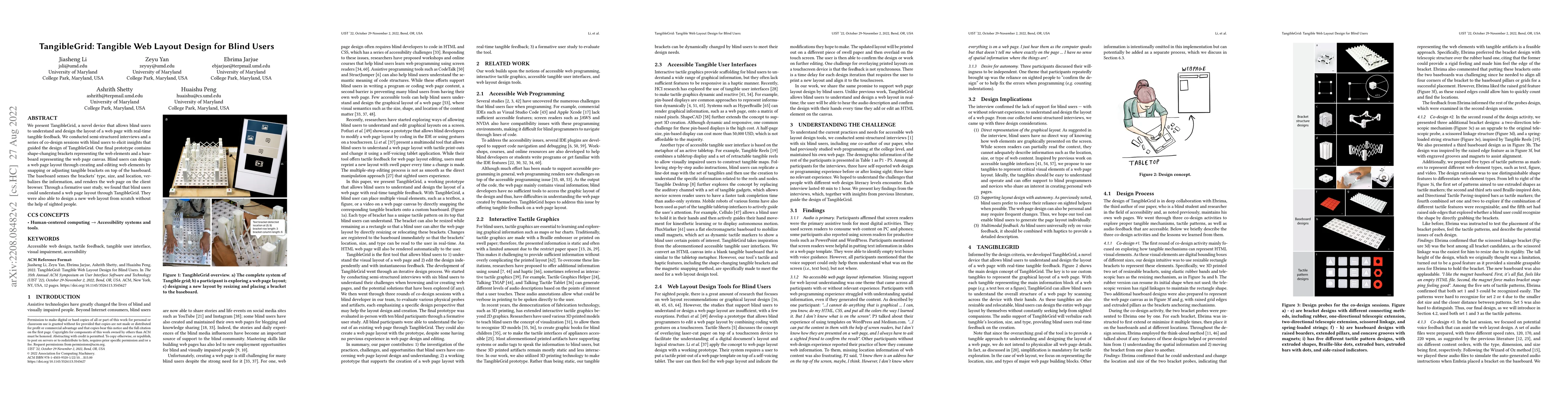 Thumbnail for TangibleGrid: Tangible Web Layout Design for Blind Users