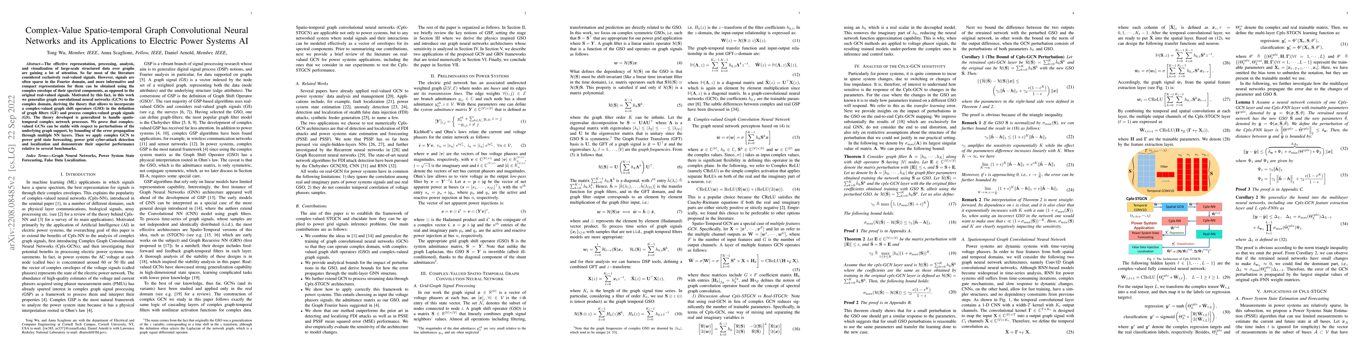 Thumbnail for Complex-Value Spatio-temporal Graph Convolutional Neural Networks and
  its Applications to Electric Power Systems AI