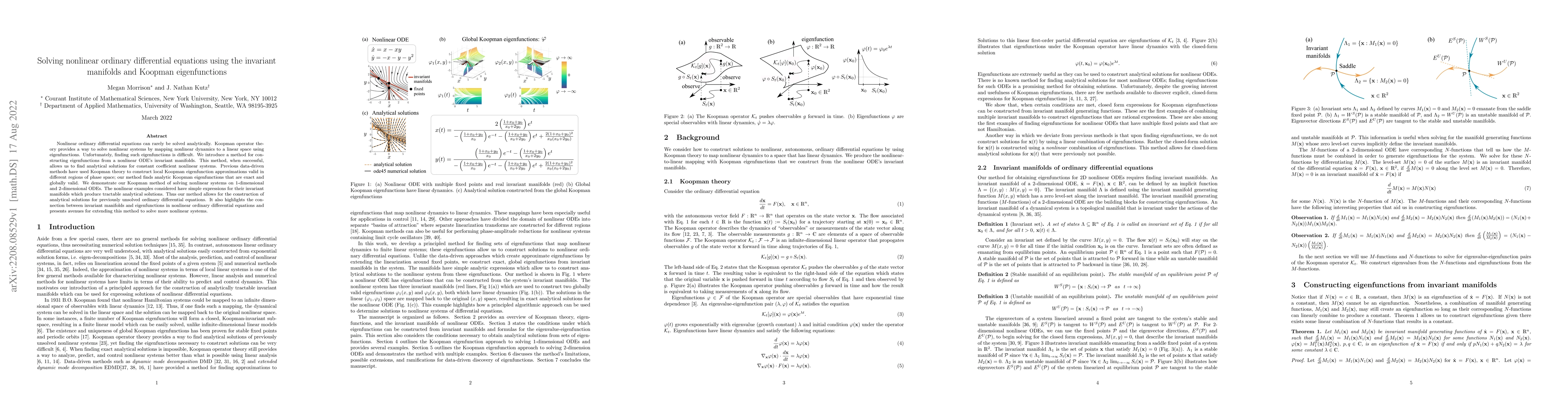 Thumbnail for Solving nonlinear ordinary differential equations using the invariant
  manifolds and Koopman eigenfunctions