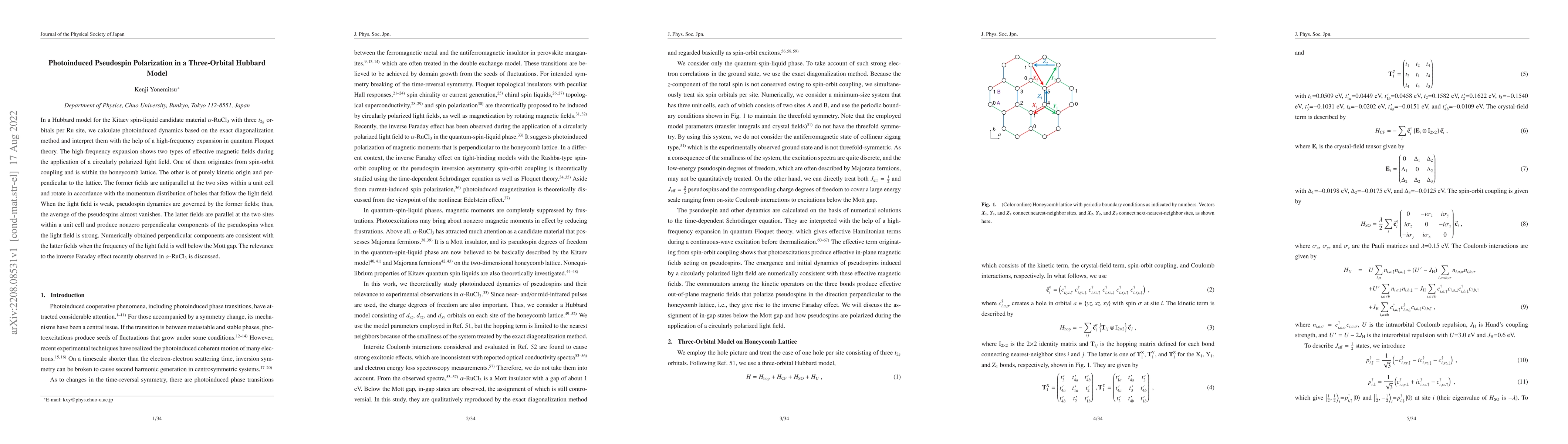 Thumbnail for Photoinduced Pseudospin Polarization in a Three-Orbital Hubbard Model