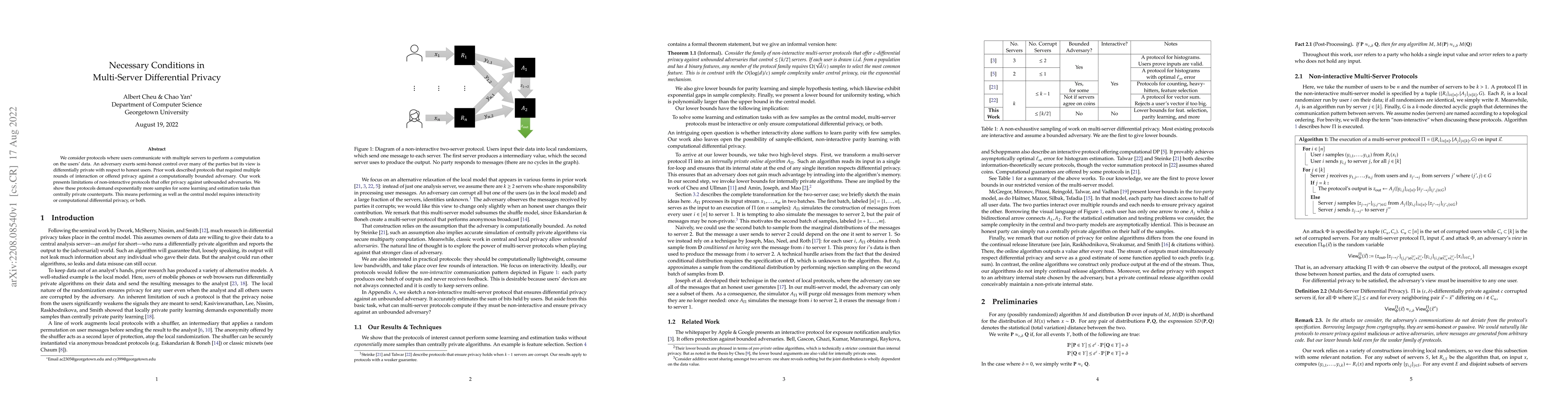 Thumbnail for Necessary Conditions in Multi-Server Differential Privacy