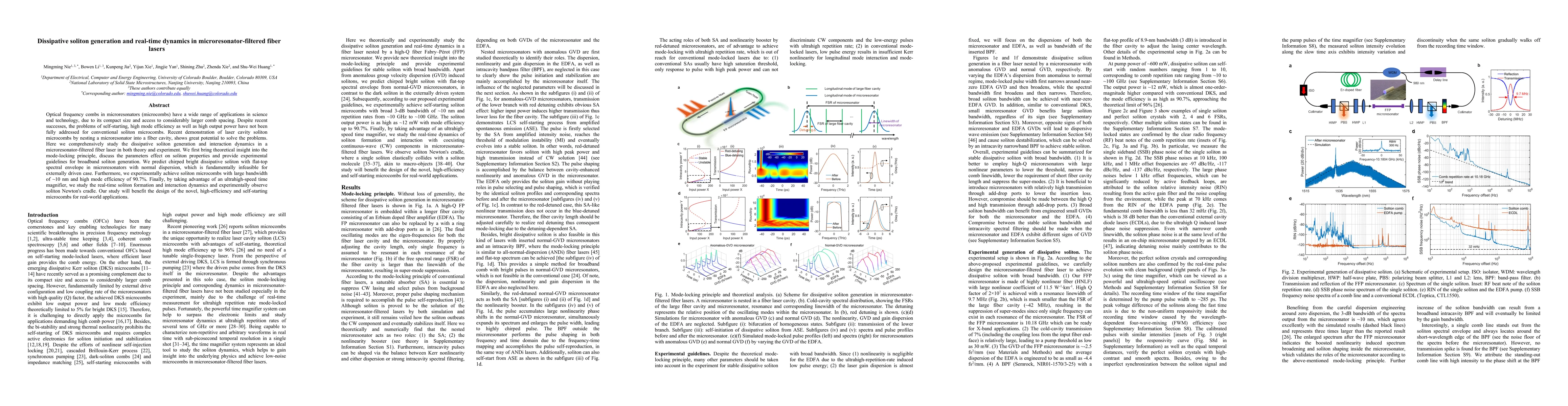 Thumbnail for Dissipative soliton generation and real-time dynamics in
  microresonator-filtered fiber lasers