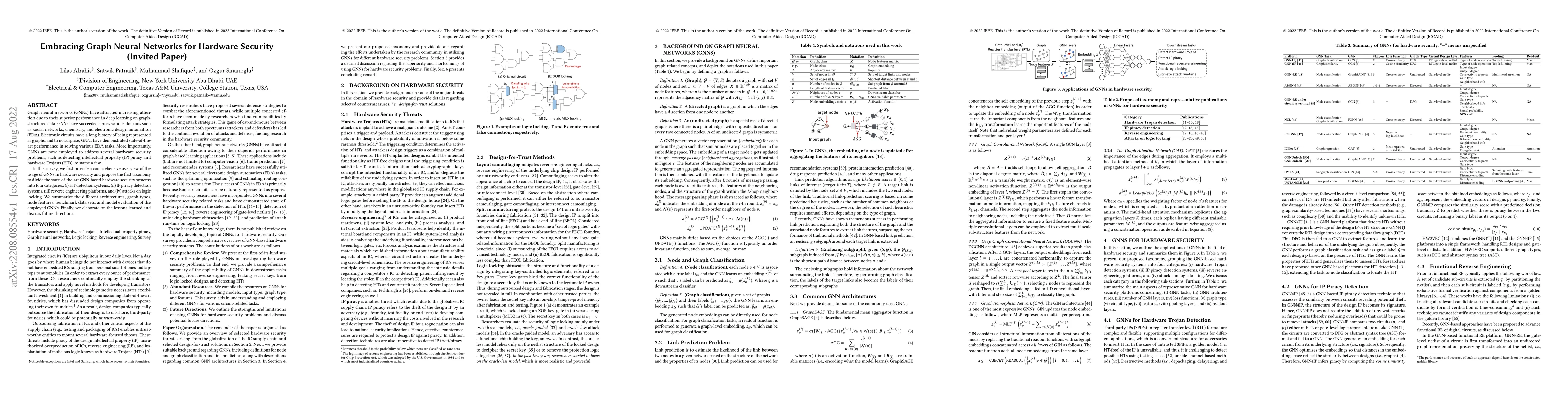 Thumbnail for Embracing Graph Neural Networks for Hardware Security (Invited Paper)