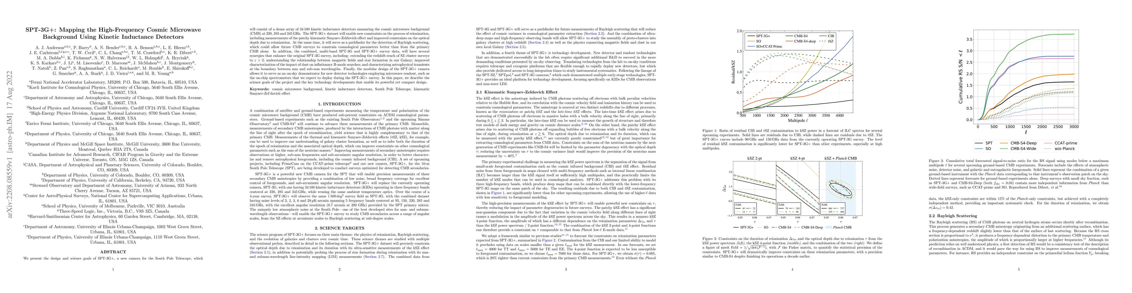 Thumbnail for SPT-3G+: Mapping the High-Frequency Cosmic Microwave Background Using
  Kinetic Inductance Detectors