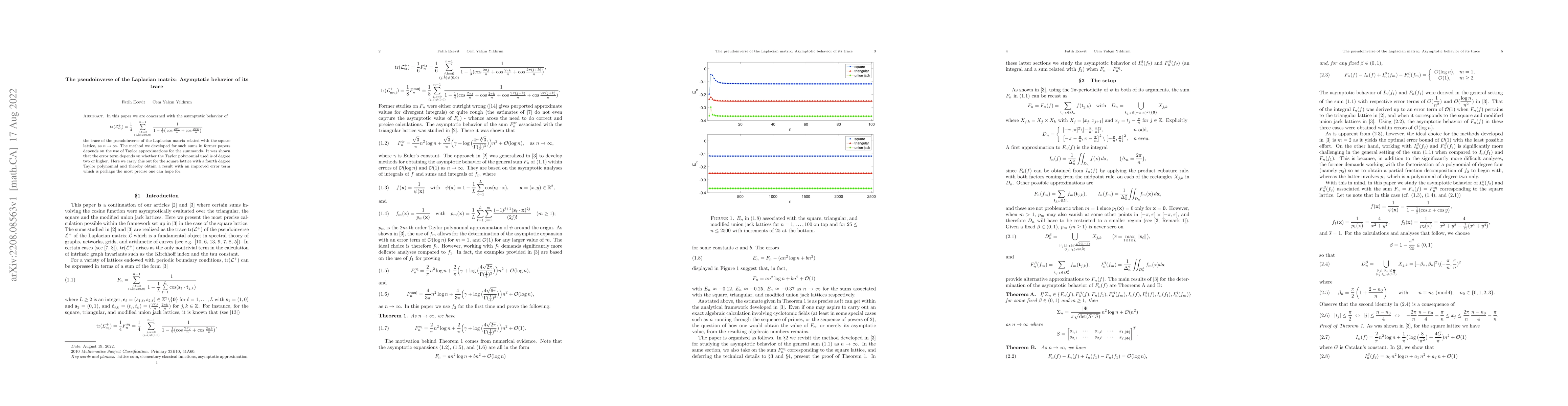 Thumbnail for The pseudoinverse of the Laplacian matrix: Asymptotic behavior of its
  trace