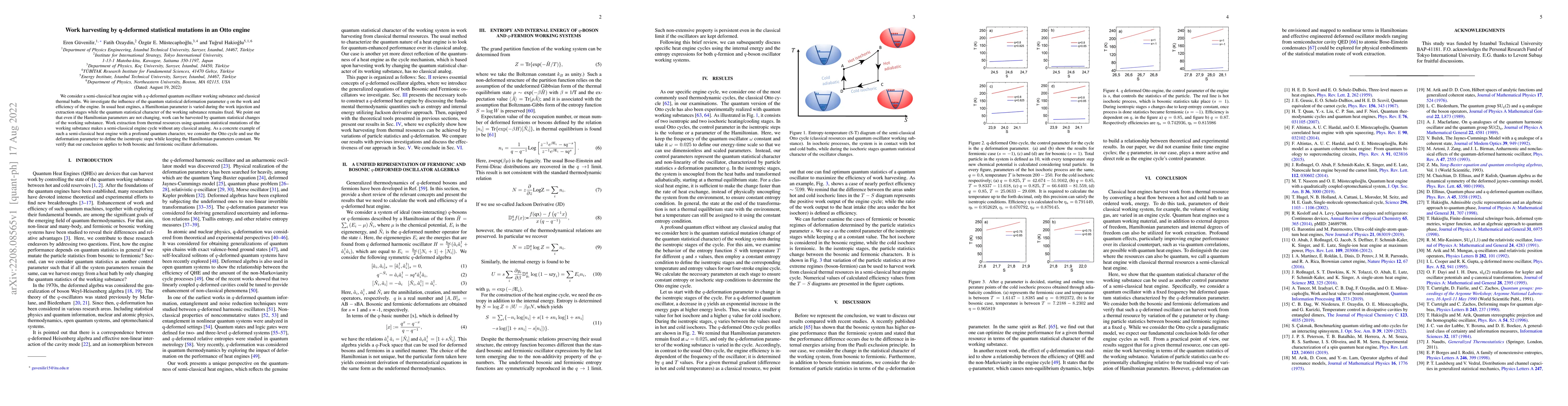 Thumbnail for Work harvesting by q-deformed statistical mutations in an Otto engine
