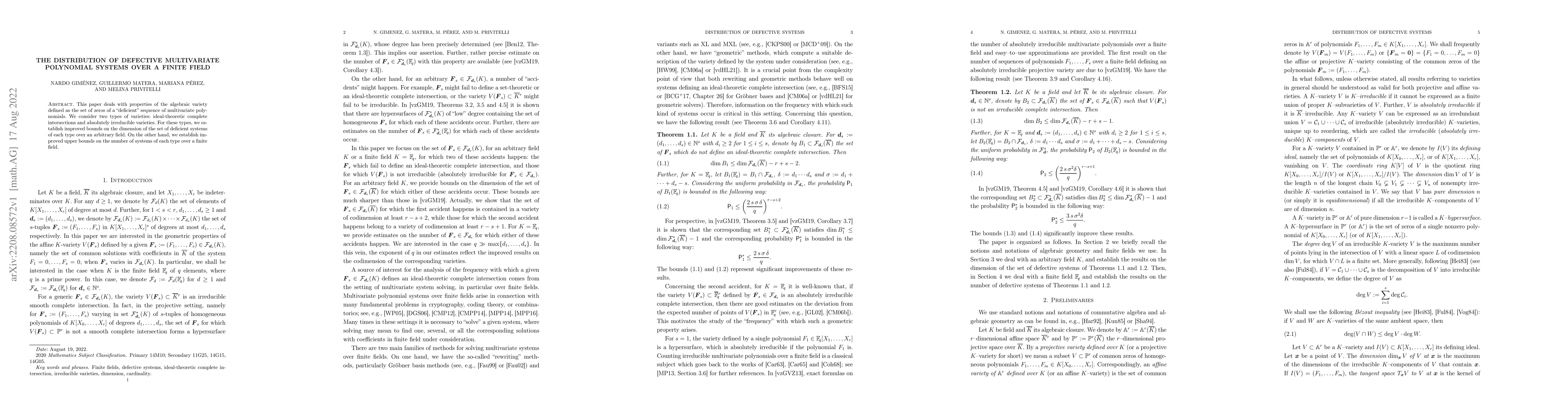 Thumbnail for The distribution of defective multivariate polynomial systems over a
  finite field