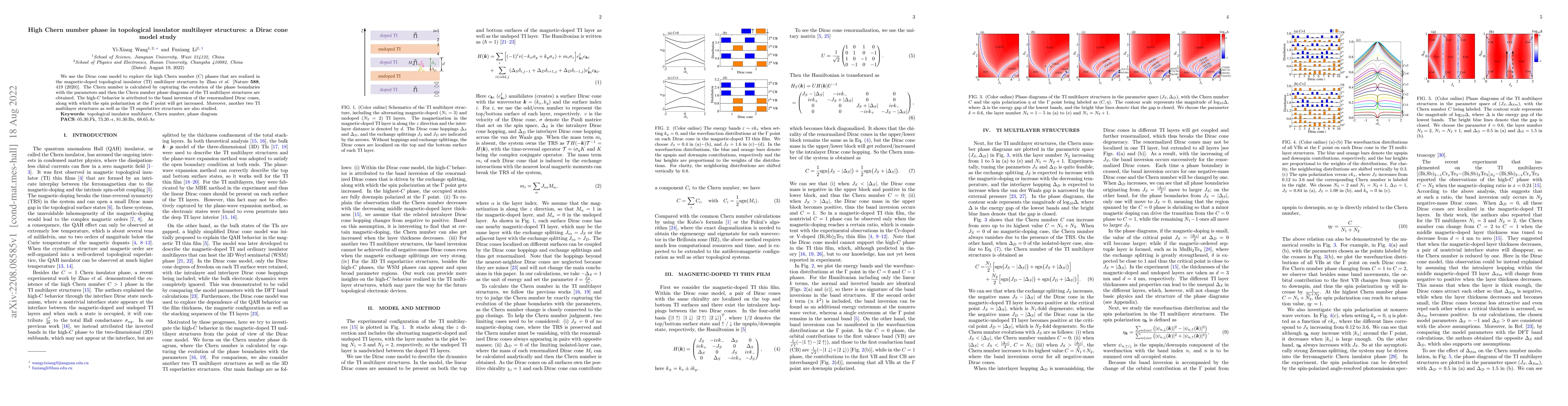 Thumbnail for High Chern number phase in topological insulator multilayer structures:
  a Dirac cone model study