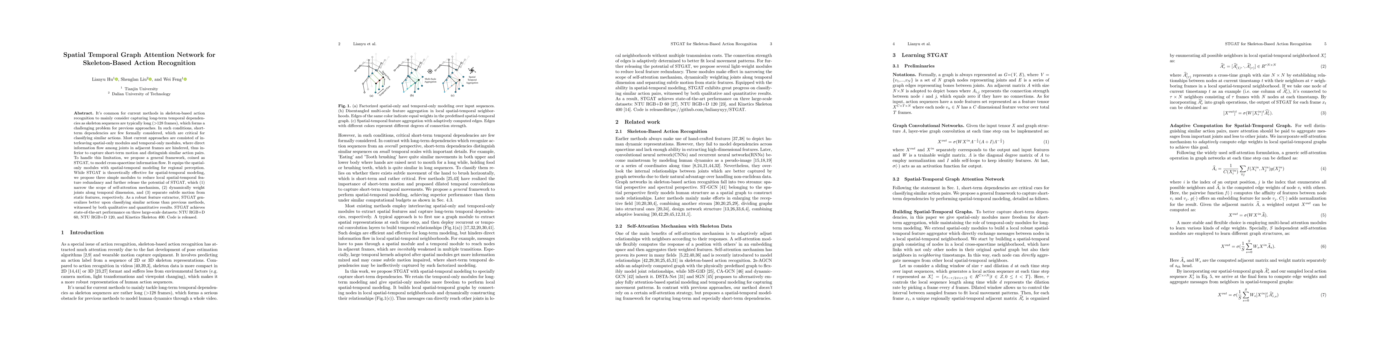 Thumbnail for Spatial Temporal Graph Attention Network for Skeleton-Based Action
  Recognition