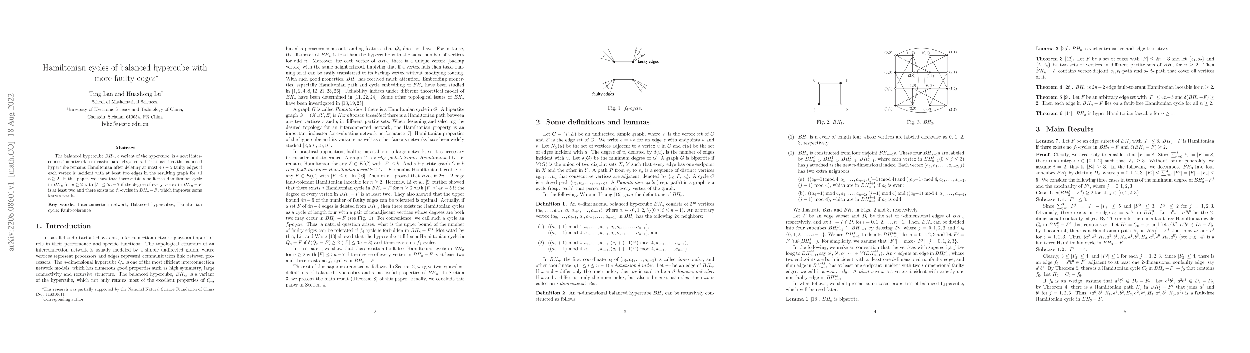 Thumbnail for Hamiltonian cycles of balanced hypercube with more faulty edges