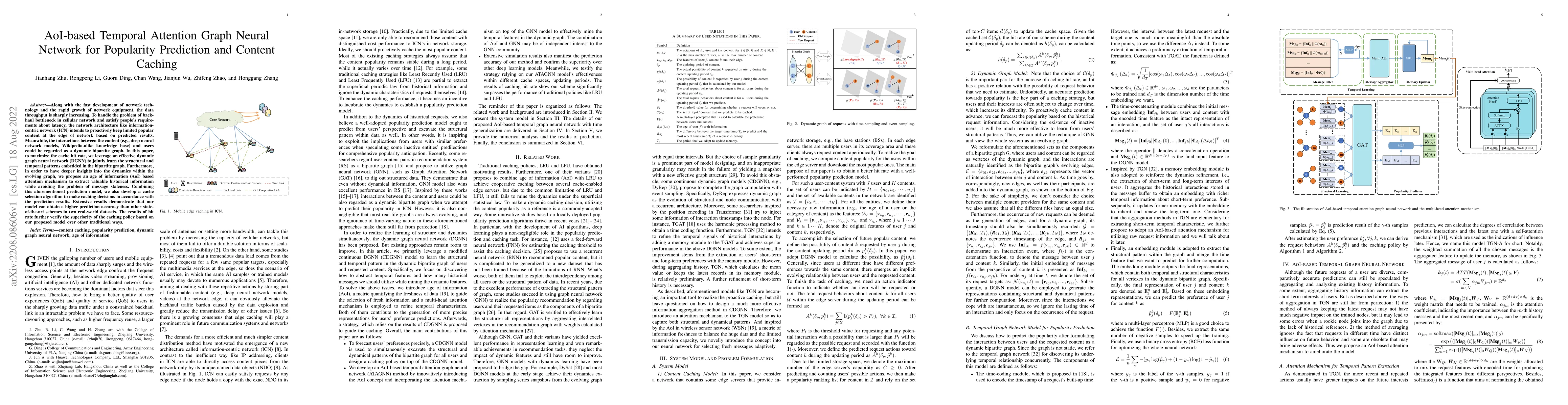 Thumbnail for AoI-based Temporal Attention Graph Neural Network for Popularity
  Prediction and Content Caching