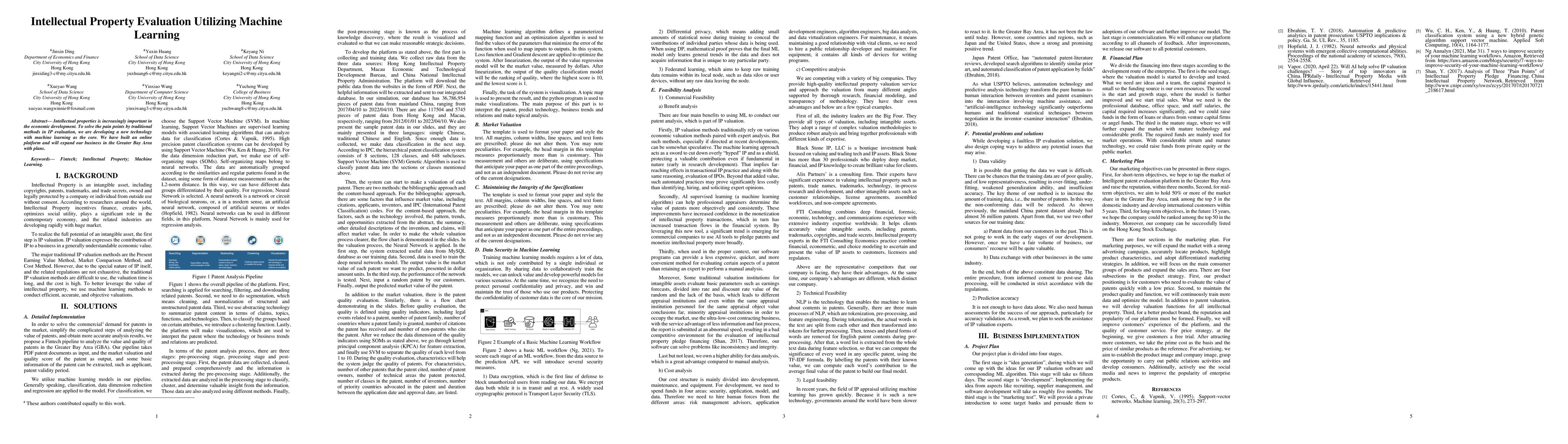 Thumbnail for Intellectual Property Evaluation Utilizing Machine Learning