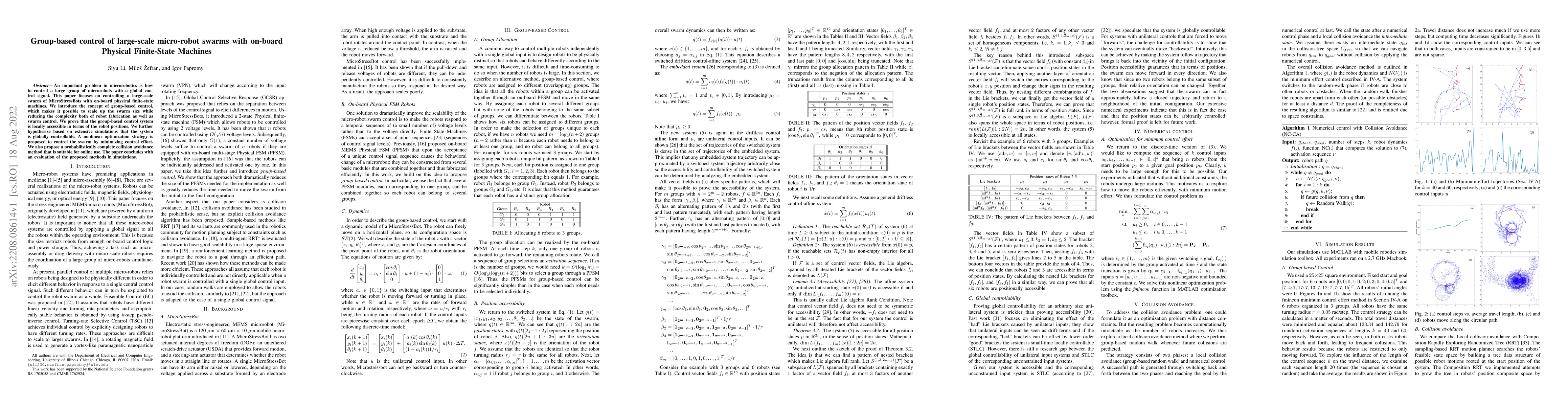 Thumbnail for Group-based control of large-scale micro-robot swarms with on-board
  Physical Finite-State Machines