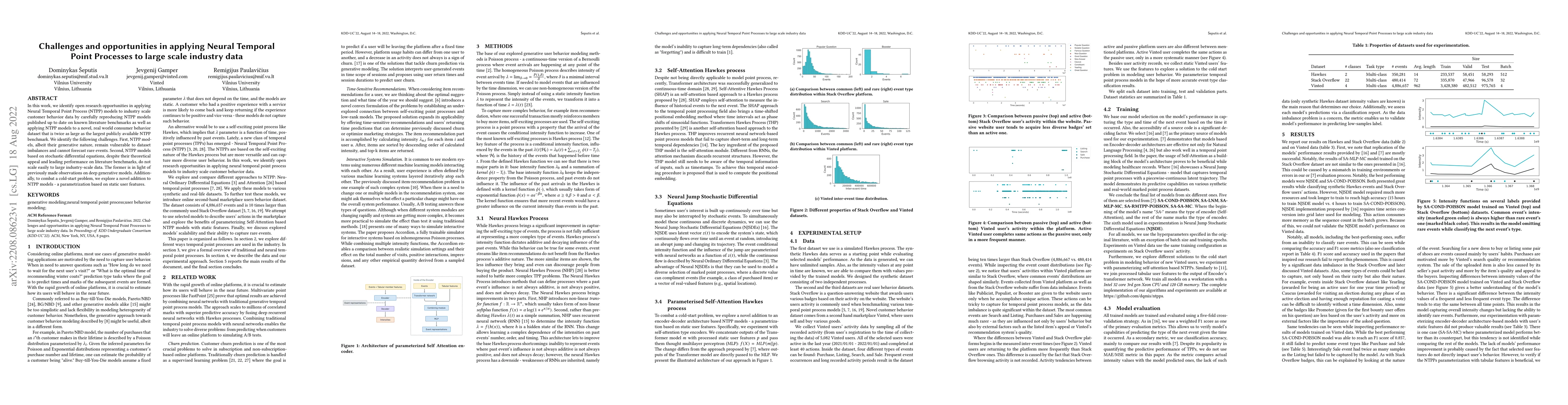 Thumbnail for Challenges and opportunities in applying Neural Temporal Point Processes
  to large scale industry data