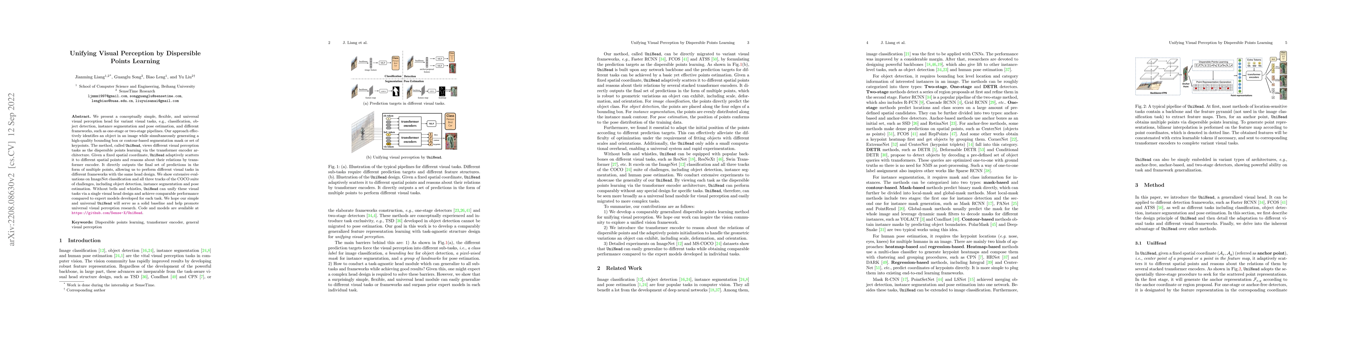 Thumbnail for Unifying Visual Perception by Dispersible Points Learning