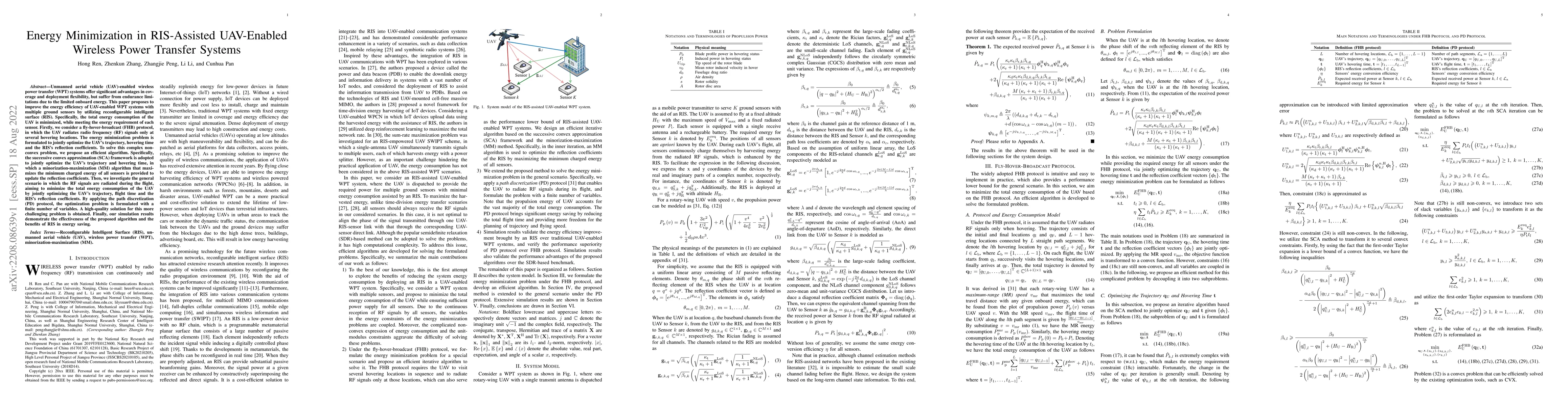 Thumbnail for Energy Minimization in RIS-Assisted UAV-Enabled Wireless Power Transfer
  Systems