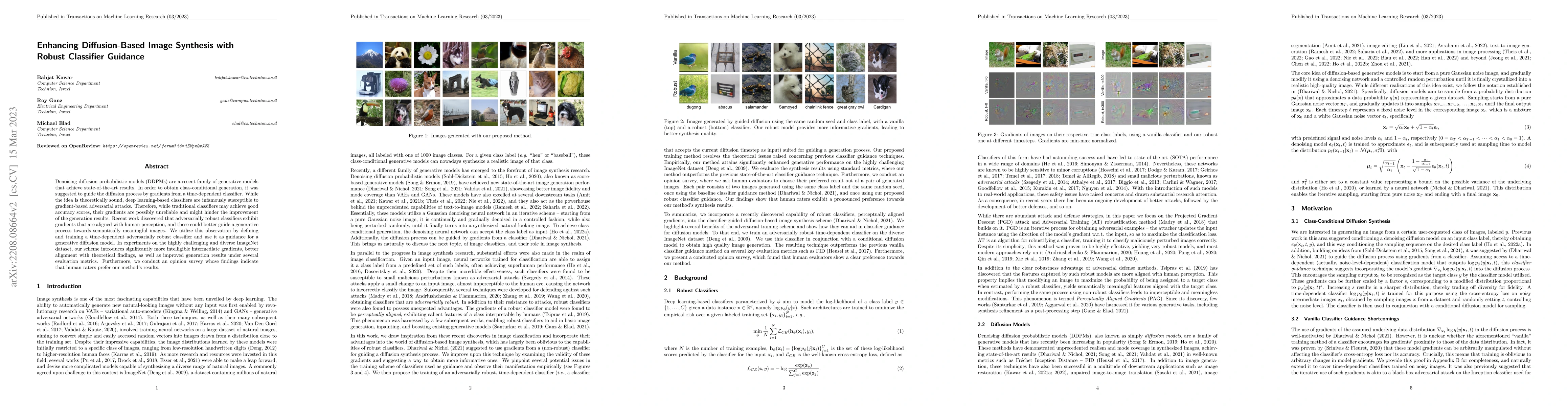 Thumbnail for Enhancing Diffusion-Based Image Synthesis with Robust Classifier
  Guidance