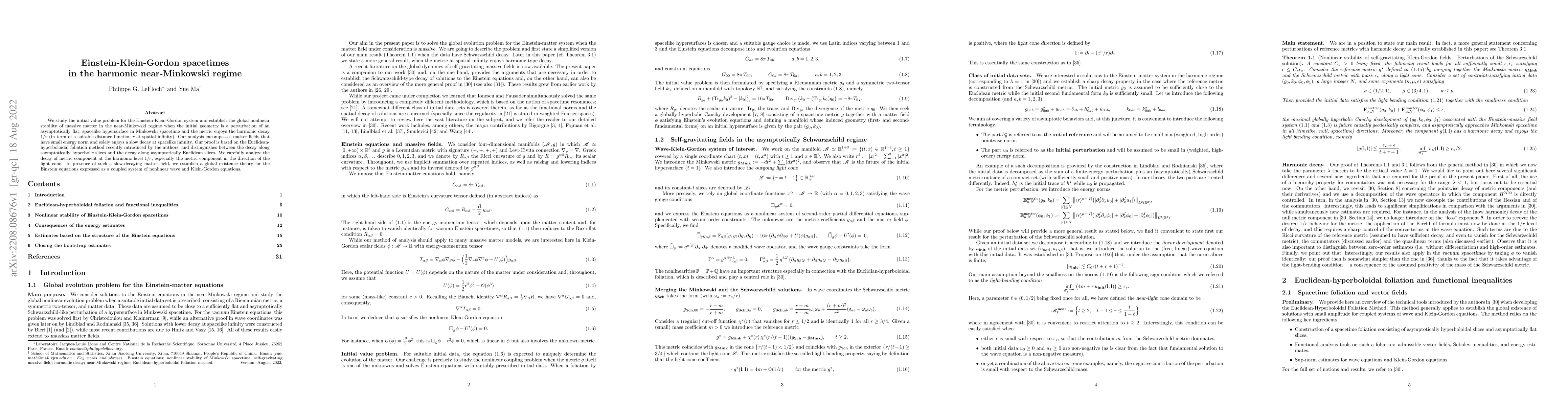 Thumbnail for Einstein-Klein-Gordon spacetimes in the harmonic near-Minkowski regime