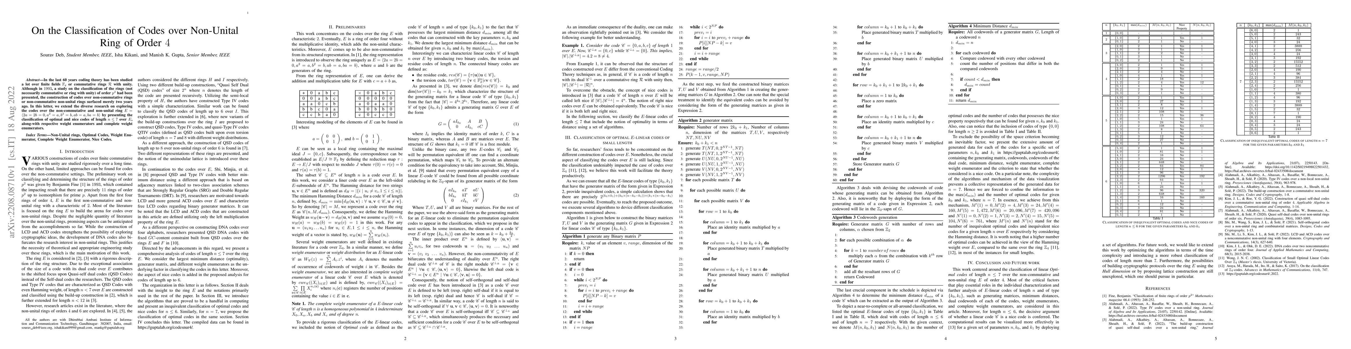 Thumbnail for On the Classification of Codes over Non-Unital Ring of Order 4