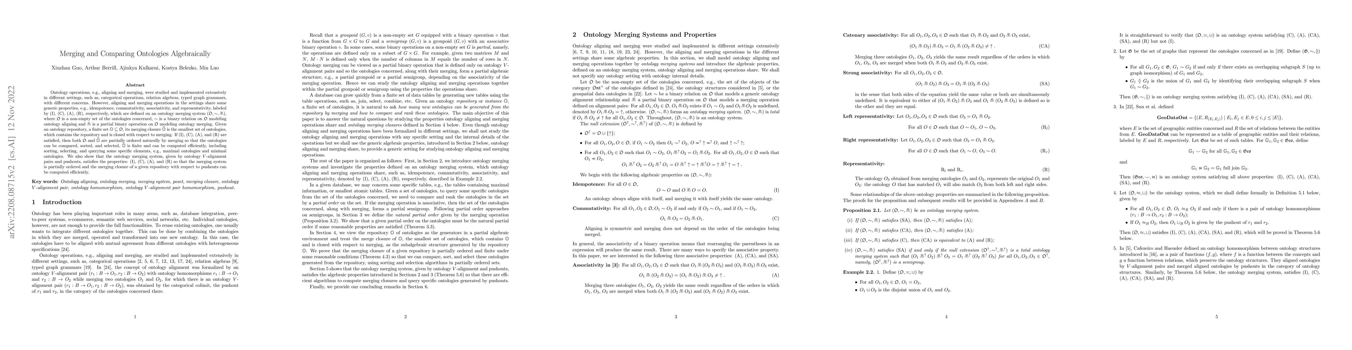 Thumbnail for Merging Ontologies Algebraically