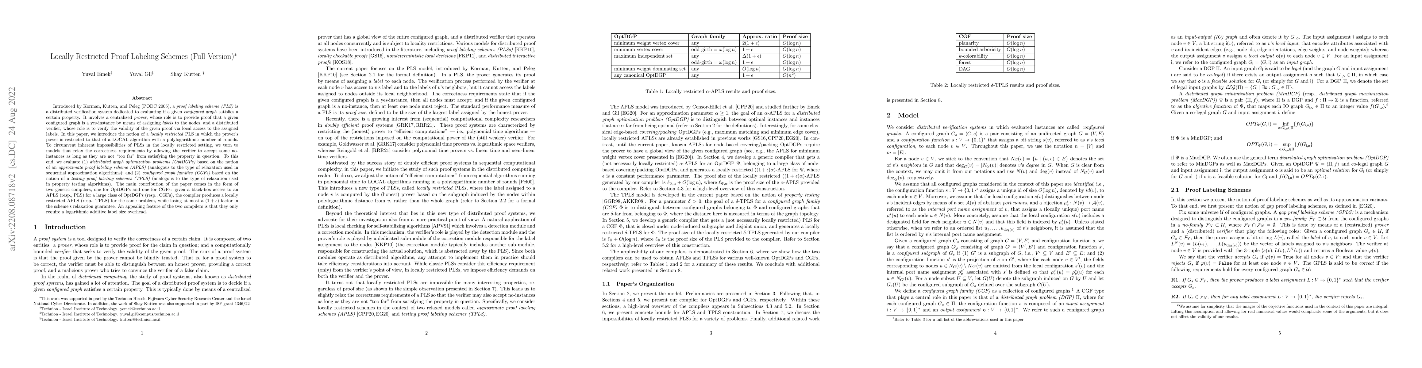 Thumbnail for Locally Restricted Proof Labeling Schemes (Full Version)