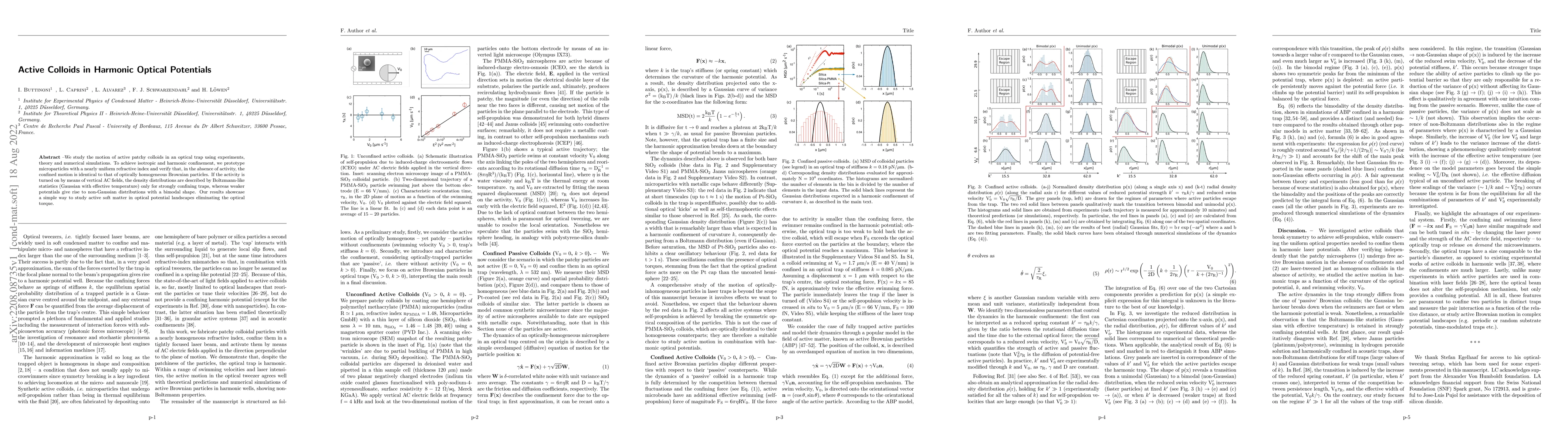 Thumbnail for Active Colloids in Harmonic Optical Potentials