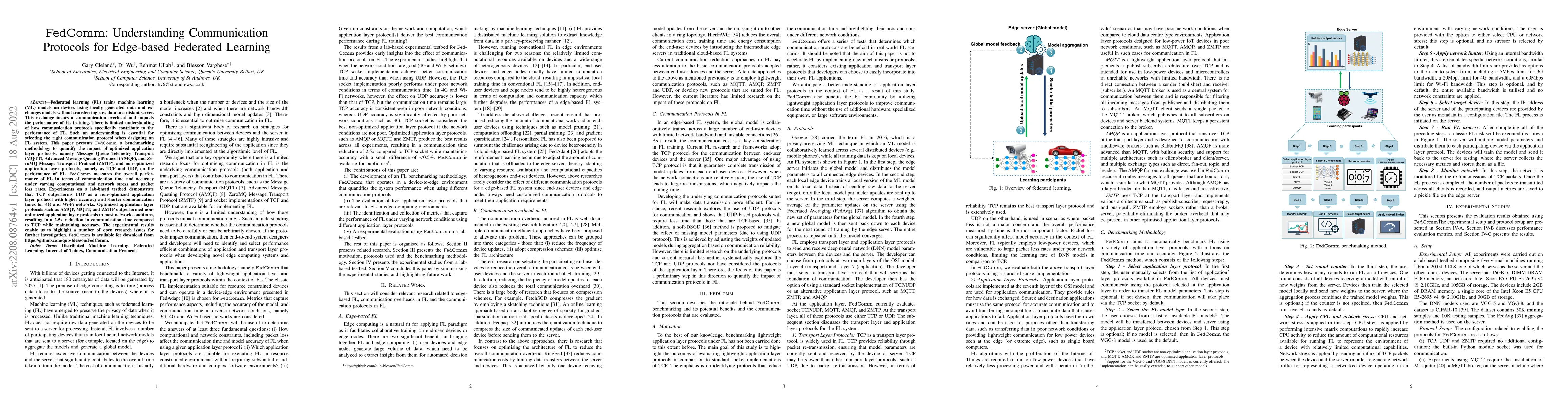 Thumbnail for FedComm: Understanding Communication Protocols for Edge-based Federated
  Learning