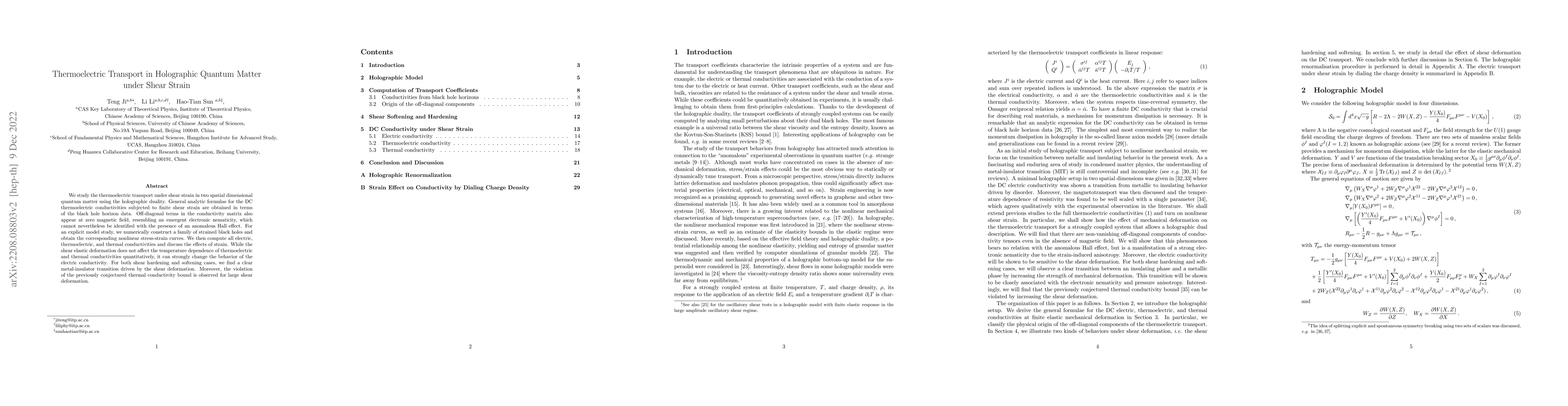 Thumbnail for Thermoelectric Transport in Holographic Quantum Matter under Shear
  Strain