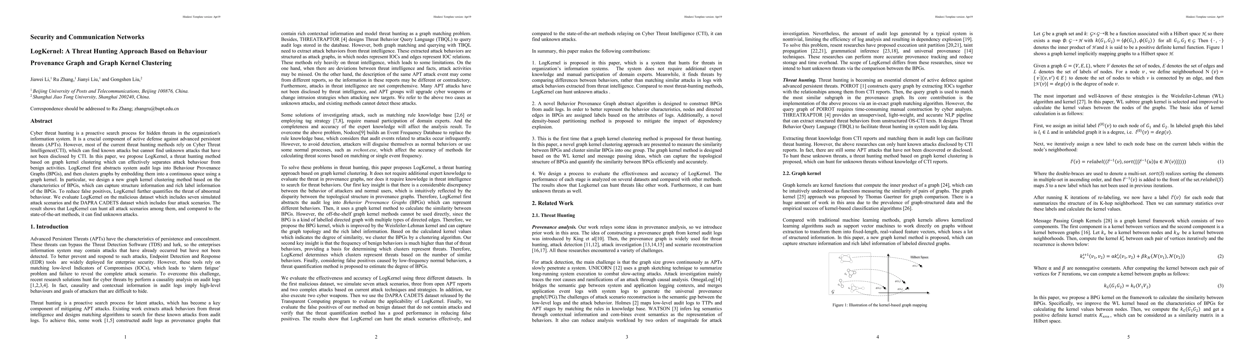 Thumbnail for LogKernel A Threat Hunting Approach Based on Behaviour Provenance Graph
  and Graph Kernel Clustering