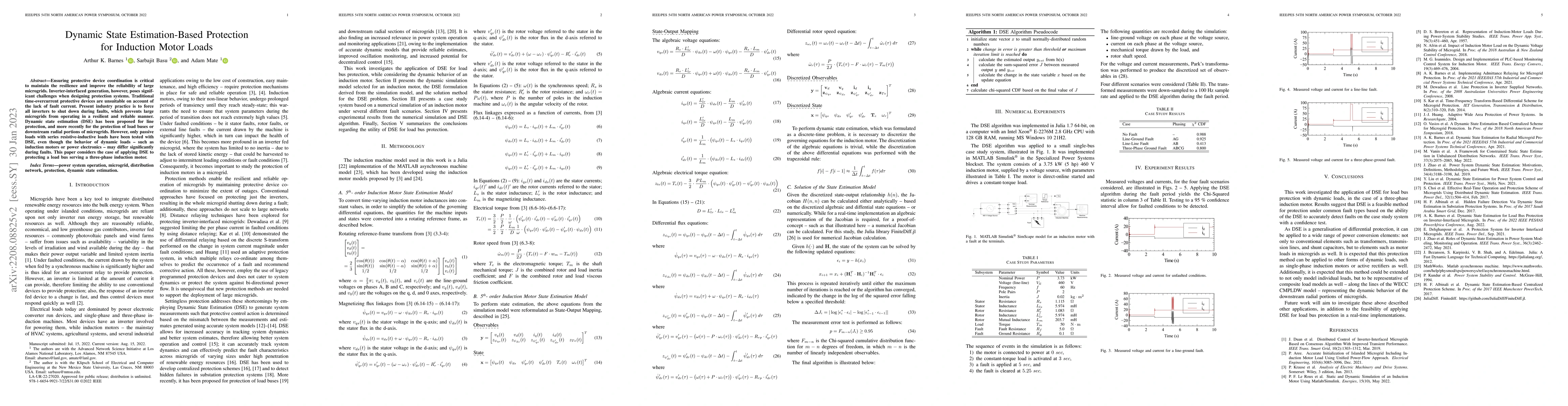 Thumbnail for Dynamic State Estimation-Based Protection for Induction Motor Loads