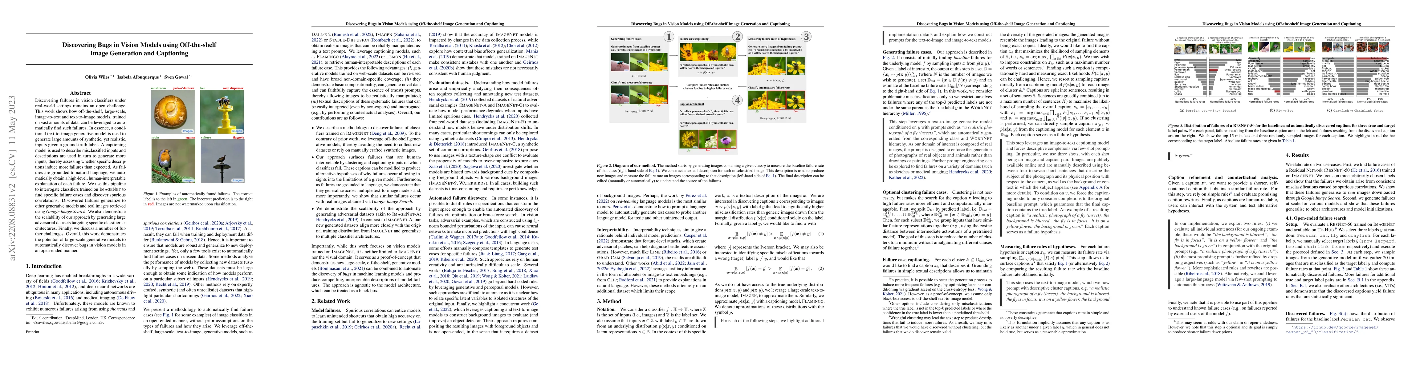 Thumbnail for Discovering Bugs in Vision Models using Off-the-shelf Image Generation
  and Captioning
